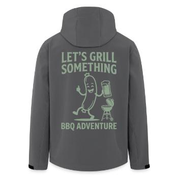 Grillons quelque chose d’aventure barbecue - Veste softshell homme en polyester recyclé Stanley/Stella - noir - Dos - AI Model Male 185 light (185cm)