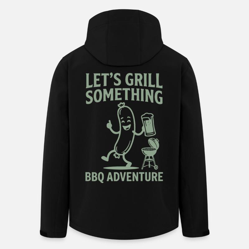 Lets Grill Something BBQ Adventure - Men’s Recycled Softshell Jacket by Stanley/Stella - black