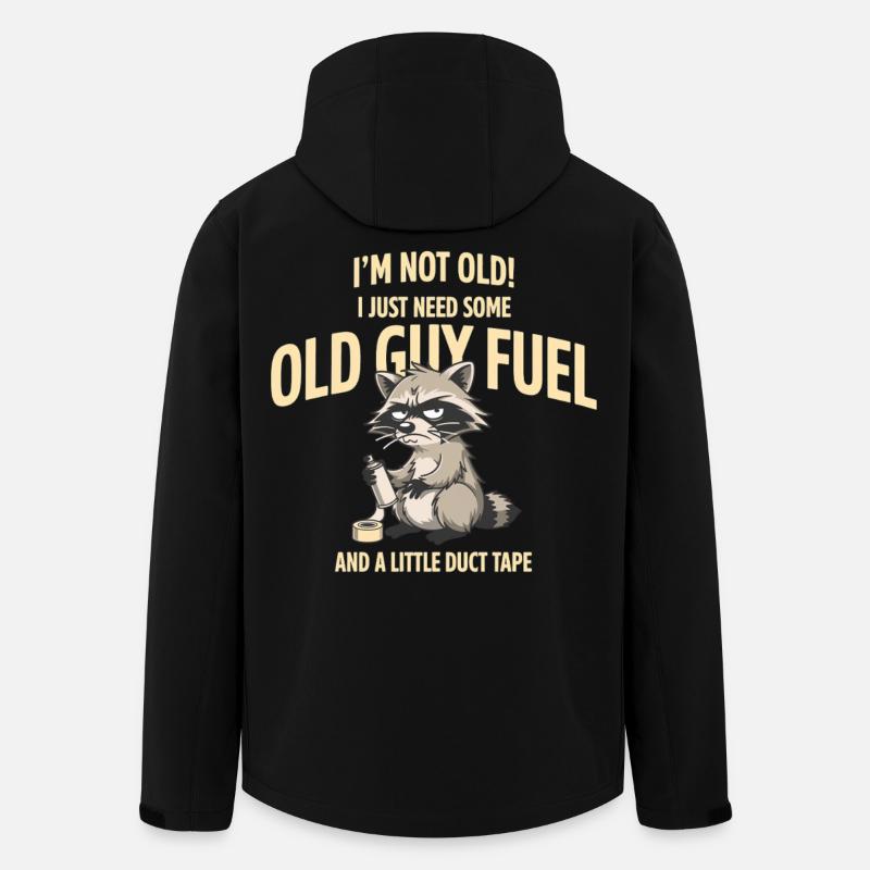 Grumpy Raccoon Old Guy Fuel Tee - Veste softshell homme en polyester recyclé Stanley/Stella - noir