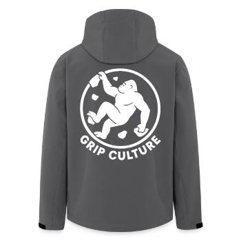 Grip Culture Gorilla: Minimalist Boulder Logo - Recycelte Männer Softshell-Jacke von Stanley/Stella - Schwarz - Hinten - AI Model Male 185 light (185cm)