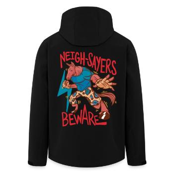 Cavalier, cavalier, cheval, sphémistes méfiants, méfiez-vous - Veste softshell homme en polyester recyclé Stanley/Stella - noir - Dos - AI Model Male 185 light (185cm)