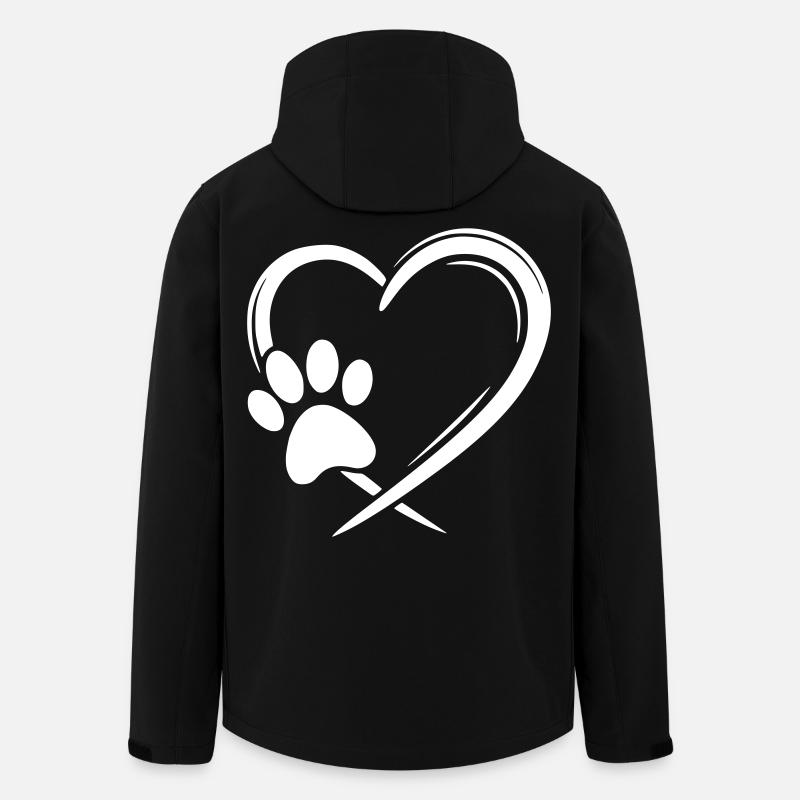 Paw Heart - Men’s Recycled Softshell Jacket by Stanley/Stella - black