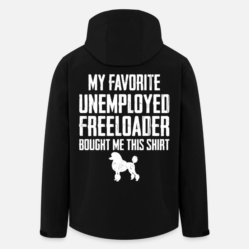 Funny Poodle Freeloader - Men’s Recycled Softshell Jacket by Stanley/Stella - black