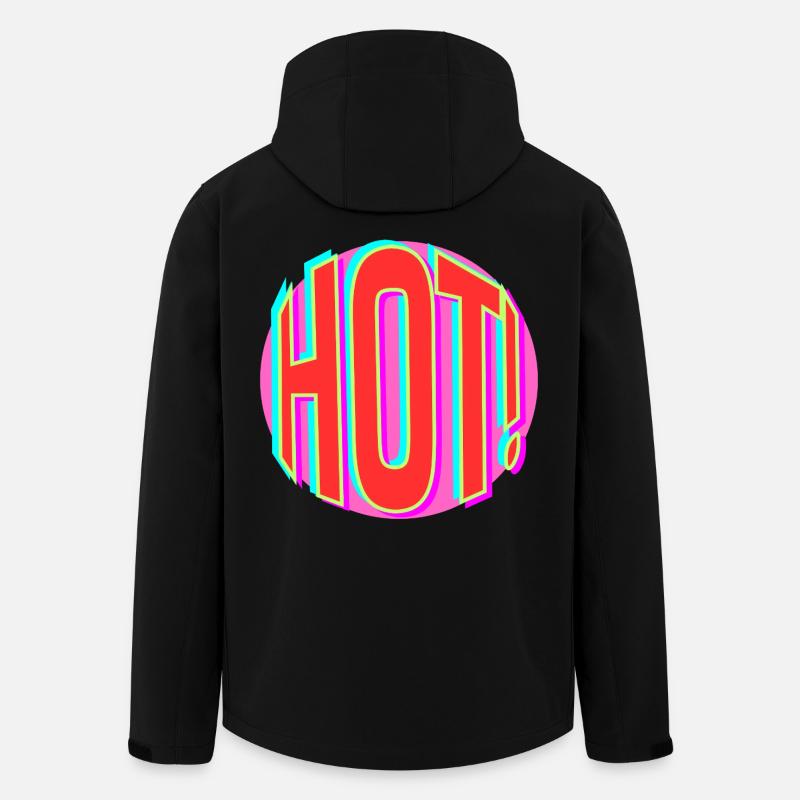 Lettrage rétro néon chaud - Veste softshell homme en polyester recyclé Stanley/Stella - noir