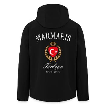 Marmaris Türkei Wappen Krone – Reise Souvenir - Recycelte Männer Softshell-Jacke von Stanley/Stella - Schwarz - Hinten - AI Model Male 185 light (185cm)