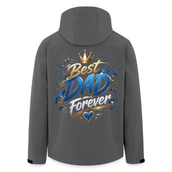 Bestes Papa Forever Kronen-Design - Recycelte Männer Softshell-Jacke von Stanley/Stella - Schwarz - Hinten - AI Model Male 185 light (185cm)