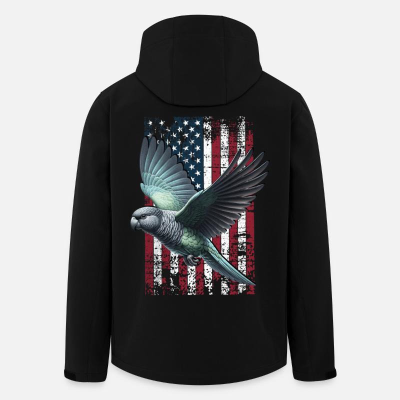 Pionus Parrot US Red-rumped Parrot - Men’s Recycled Softshell Jacket by Stanley/Stella - black