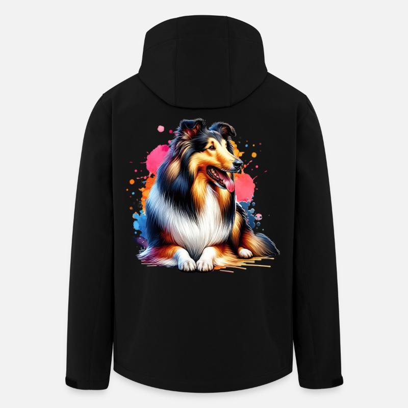 Cadeau du colley à poil long - Veste softshell homme en polyester recyclé Stanley/Stella - noir