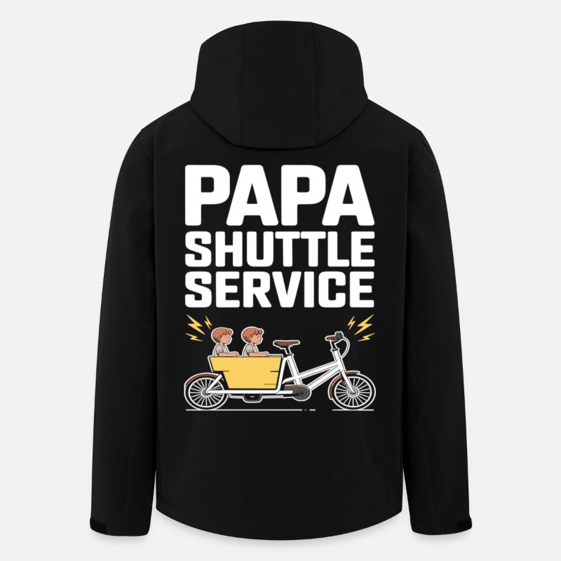 Papa Shuttle Service Lastenrad Papa - Recycelte Männer Softshell-Jacke von Stanley/Stella - Schwarz