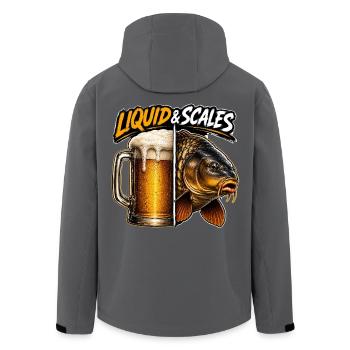 Liquid And Scales Funny Carp Fishing - Men’s Recycled Softshell Jacket by Stanley/Stella - black - Back - AI Model Male 185 light (185cm)