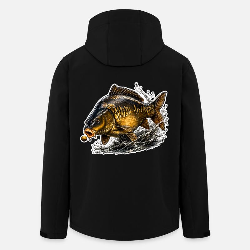 Spiegelkarpfenfisch-Design - Recycelte Männer Softshell-Jacke von Stanley/Stella - Schwarz