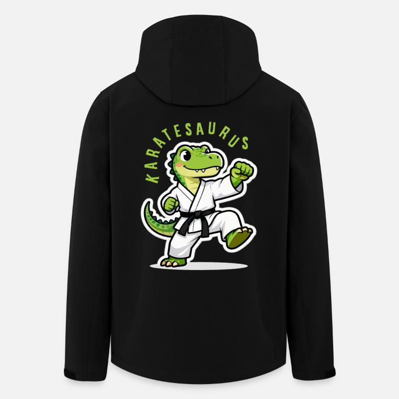 Karatesaurus Dinosaur T-Rex Karate Kids - Men’s Recycled Softshell Jacket by Stanley/Stella - black