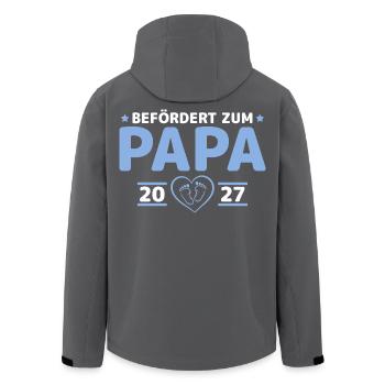 Babyparty Befördert zum Papa 2027 - Recycelte Männer Softshell-Jacke von Stanley/Stella - Schwarz - Hinten - AI Model Male 185 light (185cm)