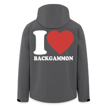 I love Backgammon | Board Game | Gift - Men’s Recycled Softshell Jacket by Stanley/Stella - black - Back - AI Model Male 185 light (185cm)