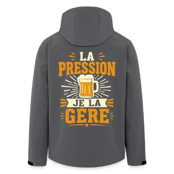 La pression je la gère - Veste softshell homme en polyester recyclé Stanley/Stella - noir - Dos - AI Model Male 185 light (185cm)