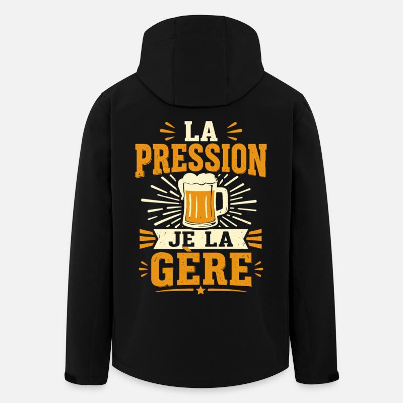 La pression je la gère - Veste softshell homme en polyester recyclé Stanley/Stella - noir