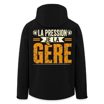 La pression je la gère - Veste softshell homme en polyester recyclé Stanley/Stella - noir - Dos - AI Model Male 185 light (185cm)