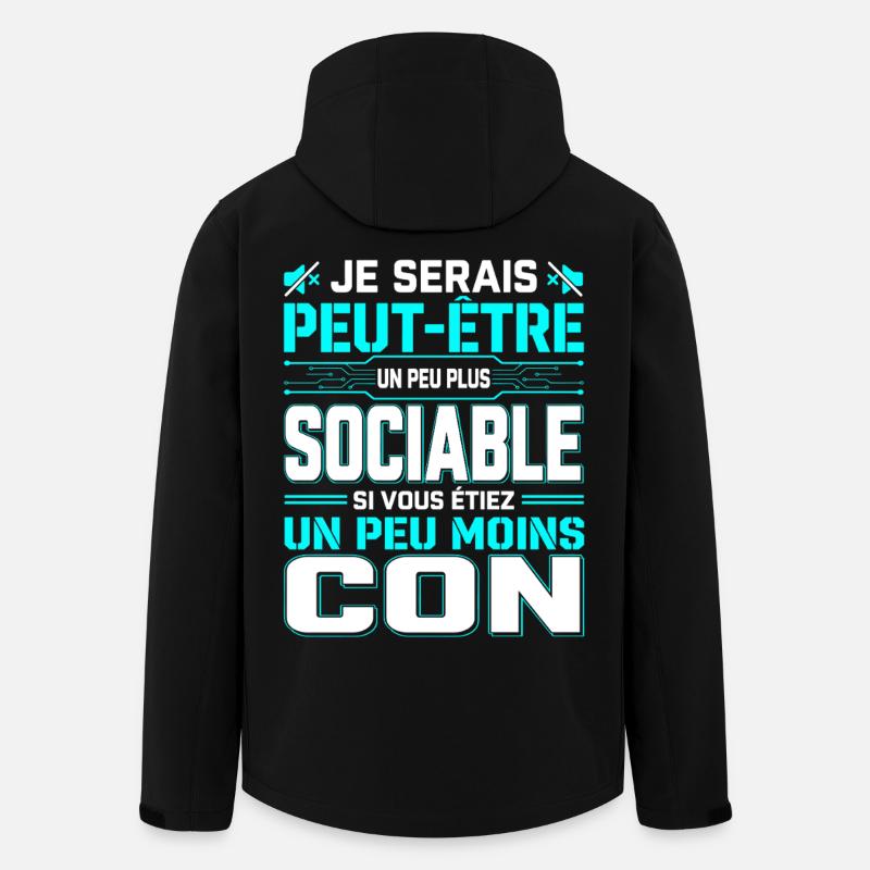 Je Serais Peut-Être Plus Sociable - Veste softshell homme en polyester recyclé Stanley/Stella - noir