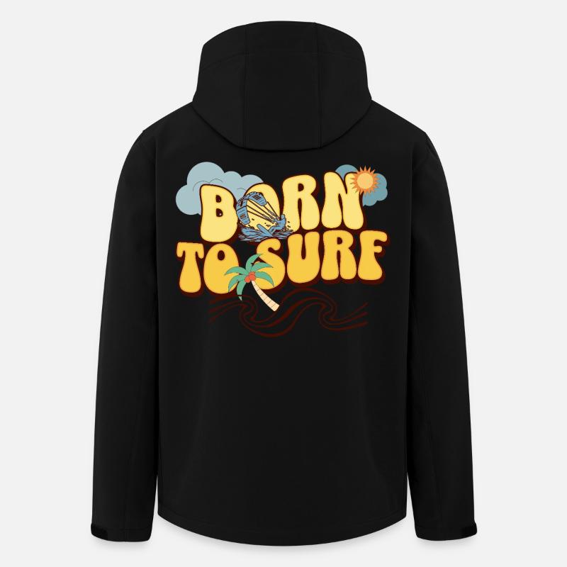 Né pour surfer - Veste softshell homme en polyester recyclé Stanley/Stella - noir