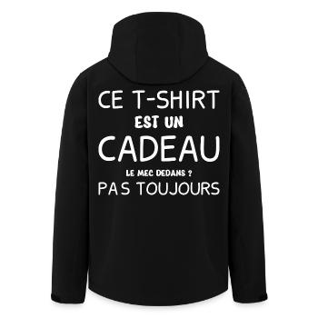 Homme Tshirt Cadeau Humour Couple Mec  - Veste softshell homme en polyester recyclé Stanley/Stella - noir - Dos - AI Model Male 185 light (185cm)