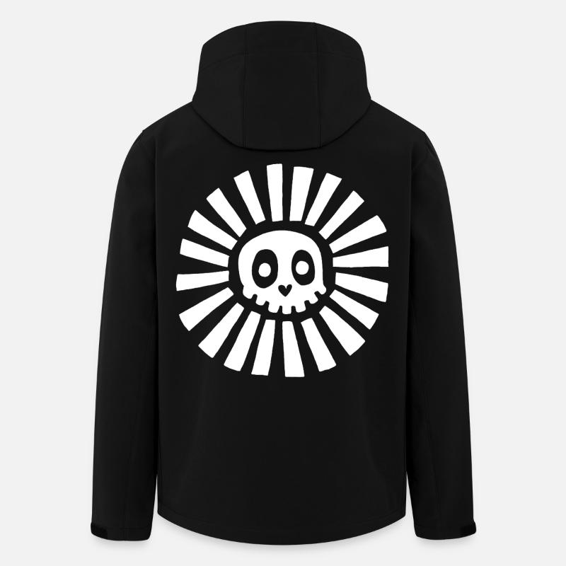 White Sunny Skull - Men’s Recycled Softshell Jacket by Stanley/Stella - black