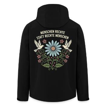 Menschen Rechte statt rechte Menschen Peace Demo - Recycelte Männer Softshell-Jacke von Stanley/Stella - Schwarz - Hinten - AI Model Male 185 light (185cm)