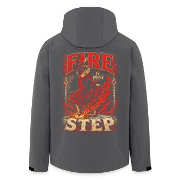 Flamenco Fire In Every Step - Recycelte Männer Softshell-Jacke von Stanley/Stella - Schwarz - Hinten - AI Model Male 185 light (185cm)