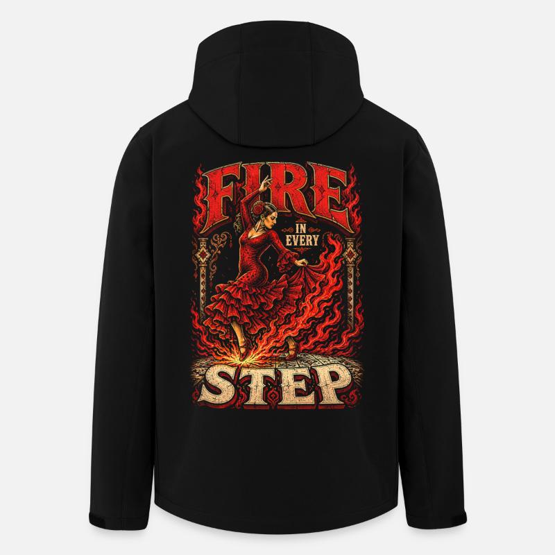 Flamenco Fire In Every Step - Men’s Recycled Softshell Jacket by Stanley/Stella - black