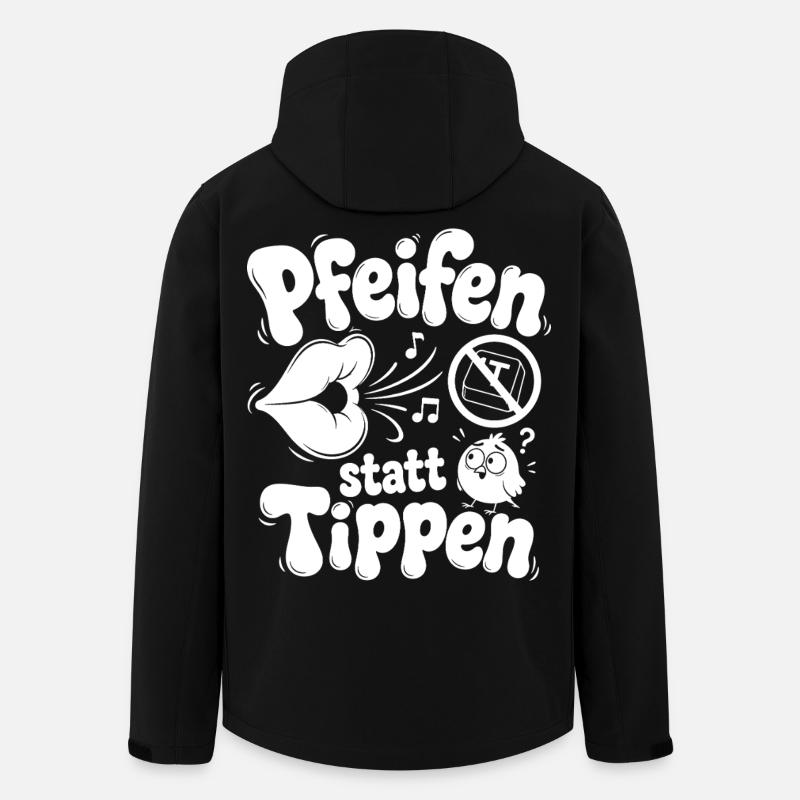 Pfeifen Statt Tippen - Recycelte Männer Softshell-Jacke von Stanley/Stella - Schwarz