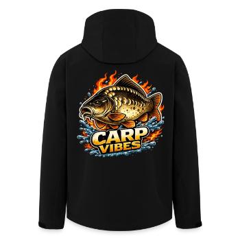 Carp vibes - Men’s Recycled Softshell Jacket by Stanley/Stella - black - Back - AI Model Male 185 light (185cm)