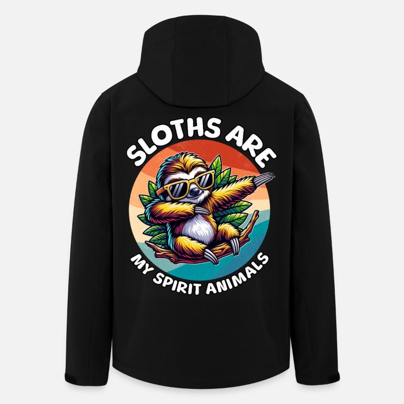 Lustige Faultier Sprüche - Recycelte Männer Softshell-Jacke von Stanley/Stella - Schwarz