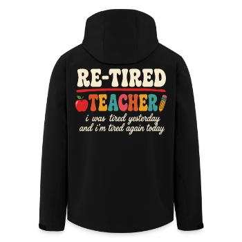 Professeur sarcastique refatigué à la retraite - Veste softshell homme en polyester recyclé Stanley/Stella - noir - Dos - AI Model Male 185 light (185cm)
