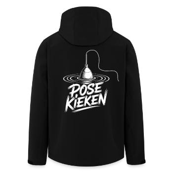 Angler Pose Design - Recycelte Männer Softshell-Jacke von Stanley/Stella - Schwarz - Hinten - AI Model Male 185 light (185cm)