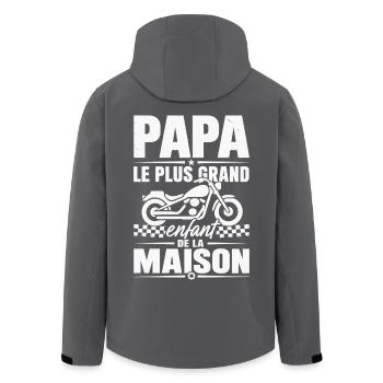 Papa Le Plus Grand Enfant de la Maison - Veste softshell homme en polyester recyclé Stanley/Stella - noir - Dos - AI Model Male 185 light (185cm)