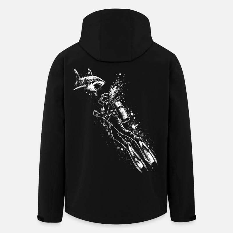 Chemise sous-marine Diver Shark - Veste softshell homme en polyester recyclé Stanley/Stella - noir
