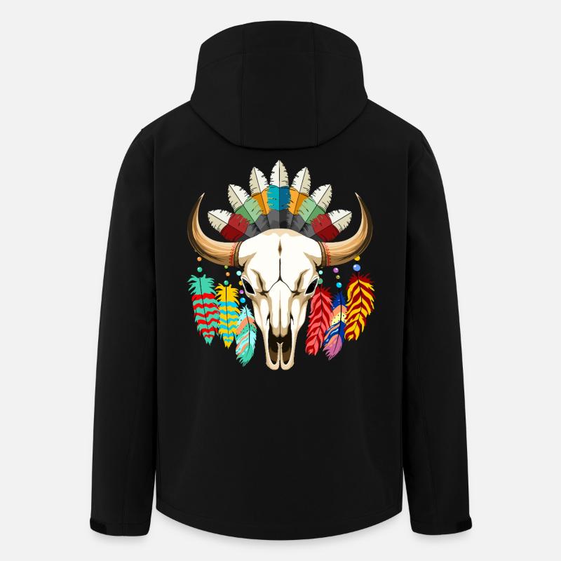 Buffalo Skull Native American Art - Men’s Recycled Softshell Jacket by Stanley/Stella - black