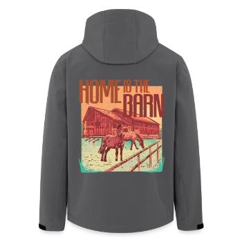 Reiter Reiterin Pferd Home Is The Barn - Recycelte Männer Softshell-Jacke von Stanley/Stella - Schwarz - Hinten - AI Model Male 185 light (185cm)
