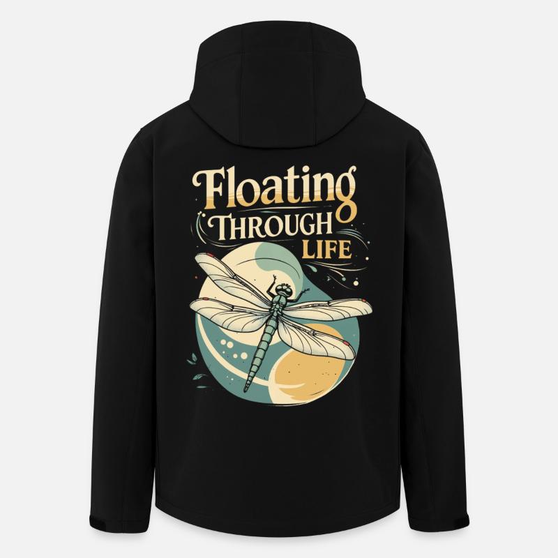 Libelle Libellen Floating Through Life - Recycelte Männer Softshell-Jacke von Stanley/Stella - Schwarz