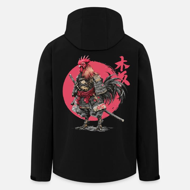 Rooster Samurai Armor Illustration - Men’s Recycled Softshell Jacket by Stanley/Stella - black