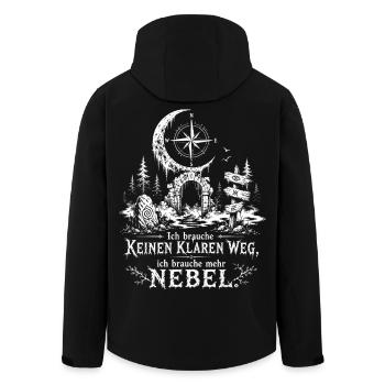 Ich brauche mehr Nebel - Recycelte Männer Softshell-Jacke von Stanley/Stella - Schwarz - Hinten - AI Model Male 185 light (185cm)