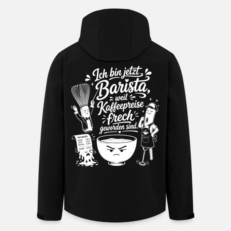 Barista wegen frecher Kaffeepreise - Recycelte Männer Softshell-Jacke von Stanley/Stella - Schwarz
