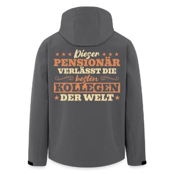 Pensionär Abschied – Die besten Kollegen gehen - Recycelte Männer Softshell-Jacke von Stanley/Stella - Schwarz - Hinten - AI Model Male 185 light (185cm)
