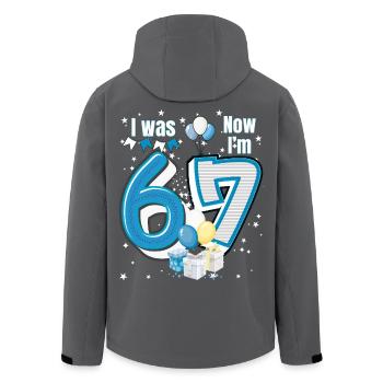 Ich war 6 Jetzt bin ich 7 Geburtstagsshirt Kinder 7 Geburtstag - Recycelte Männer Softshell-Jacke von Stanley/Stella - Schwarz - Hinten - AI Model Male 185 light (185cm)