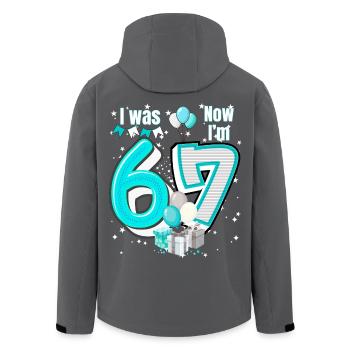 I was 6 Now Im 7 Birthday Shirt Kids 7 Birthday - Men’s Recycled Softshell Jacket by Stanley/Stella - black - Back - AI Model Male 185 light (185cm)