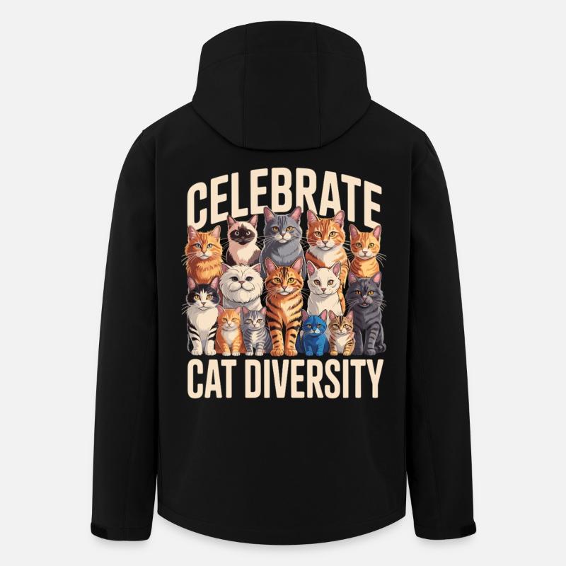 Celebrate Cat Diversity Katzen - Recycelte Männer Softshell-Jacke von Stanley/Stella - Schwarz