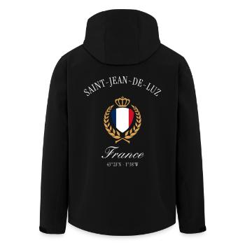Saint-Jean-de-Luz Frankreich Wappen Reise Souvenir - Recycelte Männer Softshell-Jacke von Stanley/Stella - Schwarz - Hinten - AI Model Male 185 light (185cm)