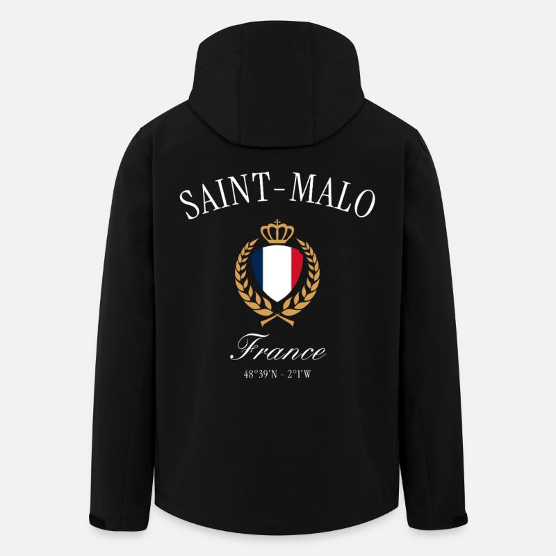 Saint-Malo Frankreich Wappen Krone Reise Souvenir - Recycelte Männer Softshell-Jacke von Stanley/Stella - Schwarz