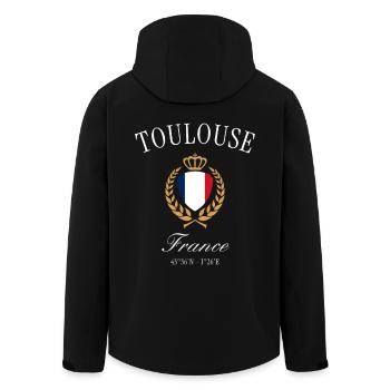 Couronne des armoiries de Toulouse, France – Souvenir de voyage - Veste softshell homme en polyester recyclé Stanley/Stella - noir - Dos - AI Model Male 185 light (185cm)