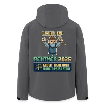 Rentner 2026 Level Up Gaming Ruhestand - Recycelte Männer Softshell-Jacke von Stanley/Stella - Schwarz - Hinten - AI Model Male 185 light (185cm)