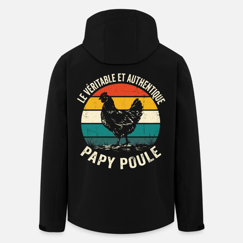 Véritable Et Authentique Papy Poule - Veste softshell homme en polyester recyclé Stanley/Stella - noir